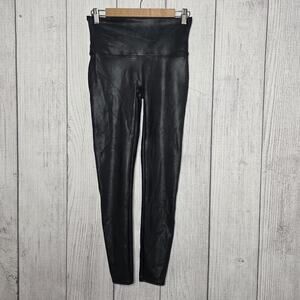 SPANX Faux Leather Look High Rise Leggings Women Large